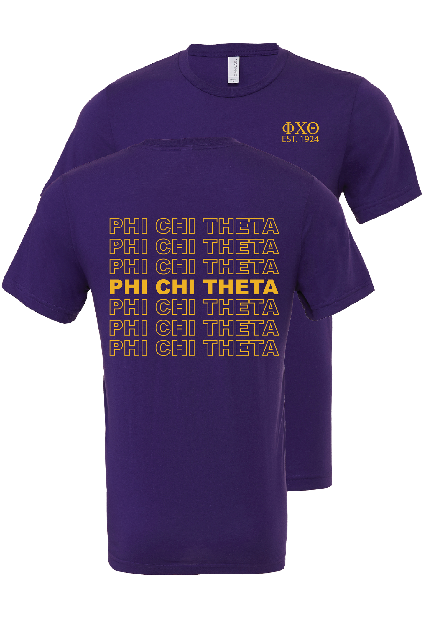 Phi Chi Theta Repeating Name Short Sleeve T-Shirts