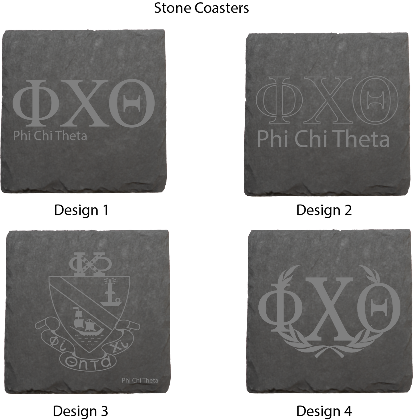 Phi Chi Theta Stone Coasters - 4-Pack