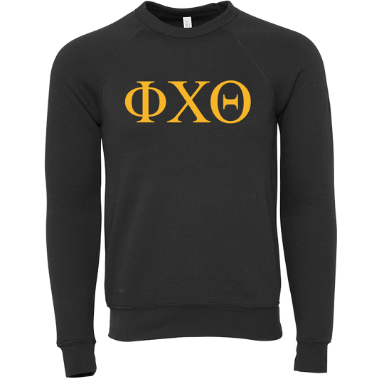 Phi Chi Theta Embroidered Lettered Crewneck Sweatshirts