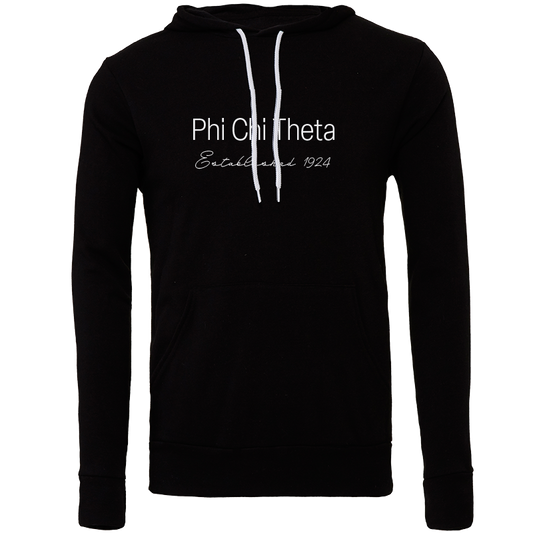 Phi Chi Theta Embroidered Printed Name Hooded Sweatshirts