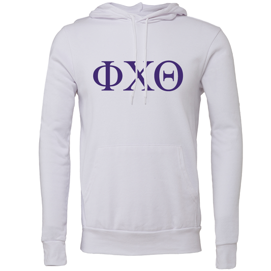 Phi Chi Theta Embroidered Lettered Hooded Sweatshirts