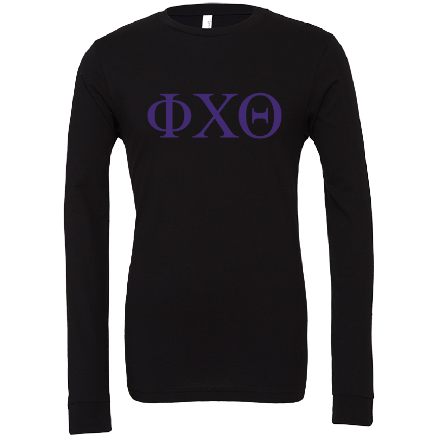 Phi Chi Theta Lettered Long Sleeve T-Shirts