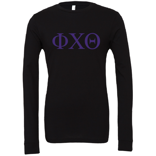 Phi Chi Theta Lettered Long Sleeve T-Shirts