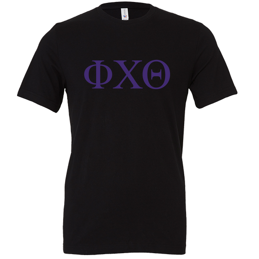 Phi Chi Theta Lettered Short Sleeve T-Shirts