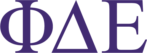 Phi Delta Epsilon logo in purple on a white background