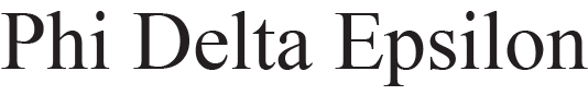 Phi Delta Epsilon text in black on a white background