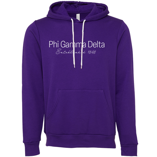 Phi Gamma Delta Embroidered Printed Name Hooded Sweatshirts
