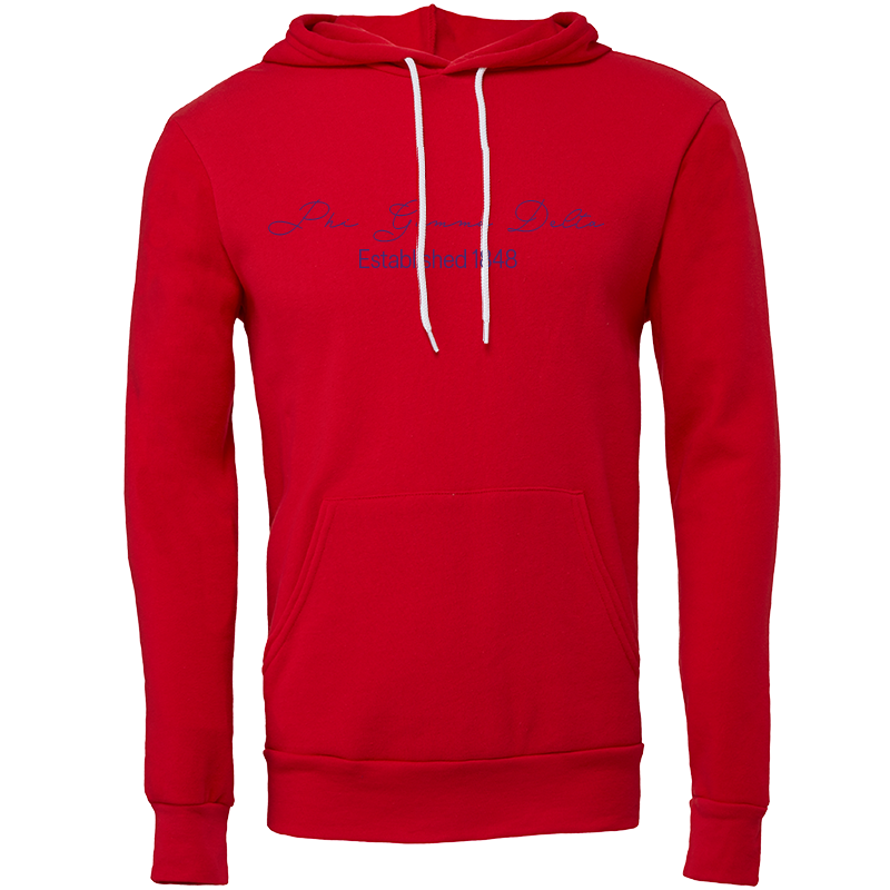 Phi Gamma Delta Embroidered Scripted Name Hooded Sweatshirts