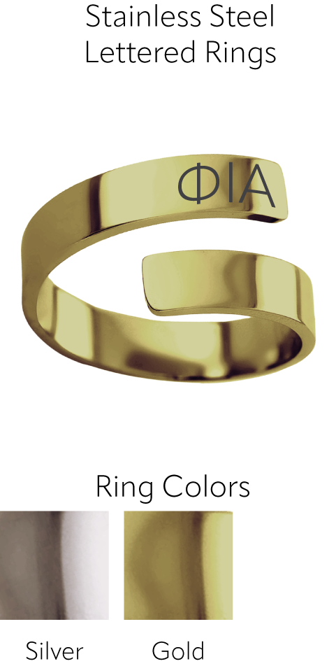 Phi Iota Alpha Lettered Rings