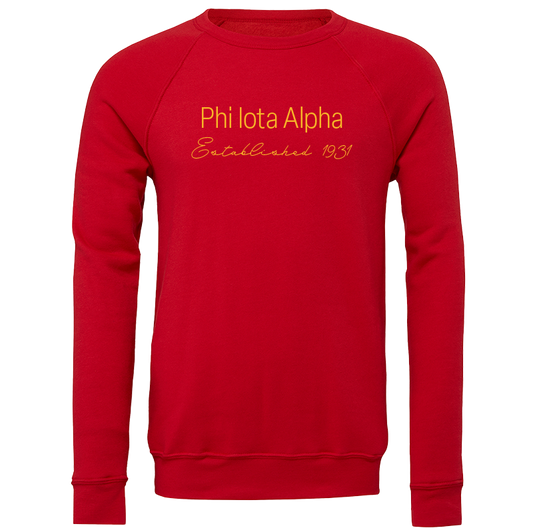 Phi Iota Alpha Embroidered Printed Name Crewneck Sweatshirts