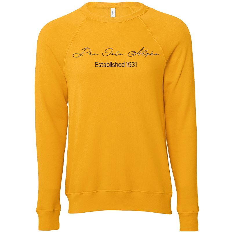 Phi Iota Alpha Embroidered Scripted Name Crewneck Sweatshirts