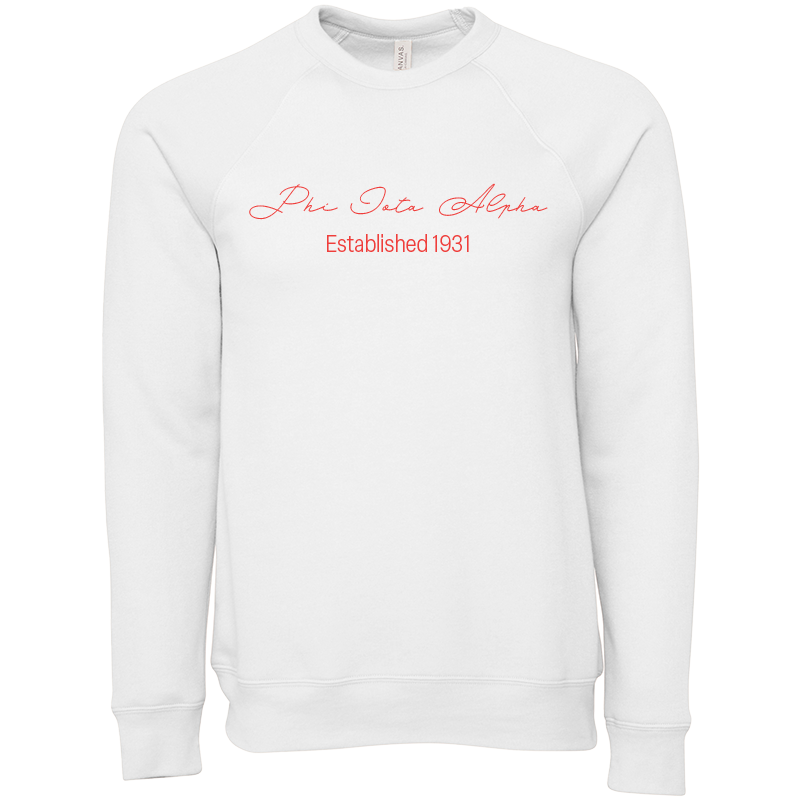 Phi Iota Alpha Embroidered Scripted Name Crewneck Sweatshirts
