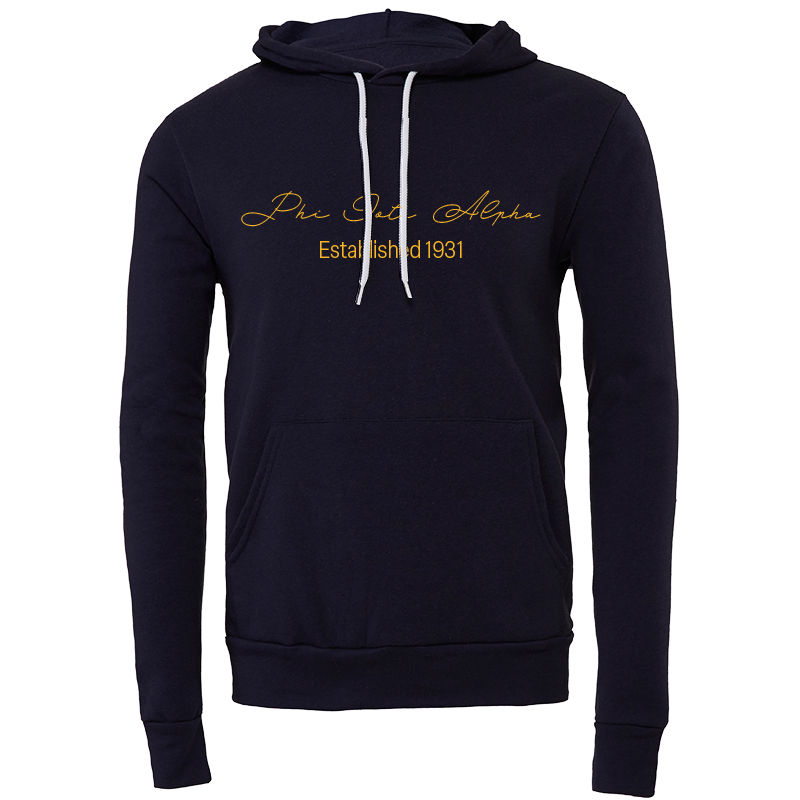 Phi Iota Alpha Embroidered Scripted Name Hooded Sweatshirts