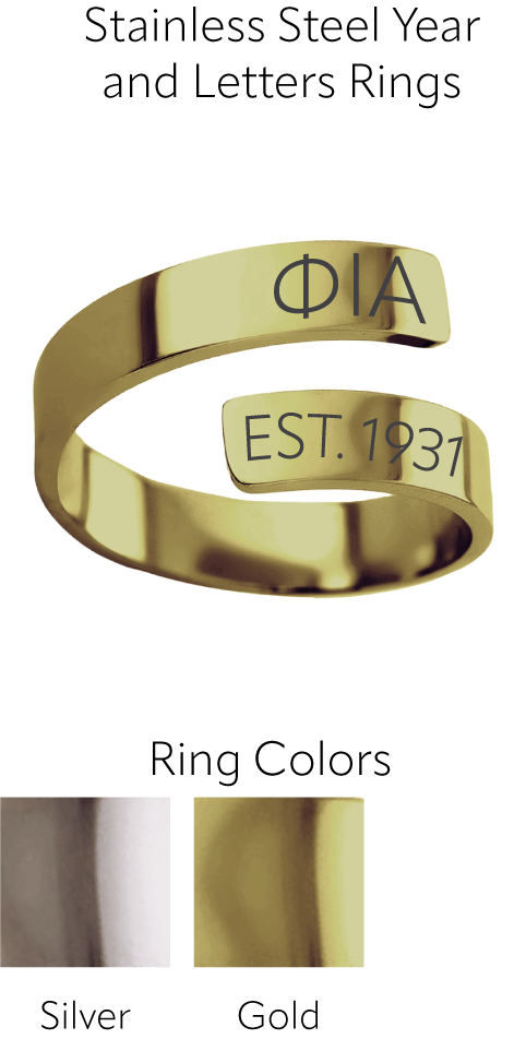 Phi Iota Alpha Year and Letters Rings
