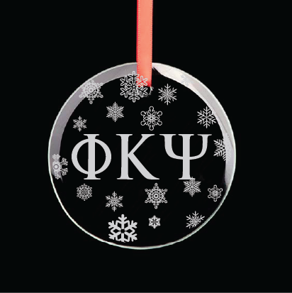 Phi Kappa Psi Round Multi-Snowflake Ornament