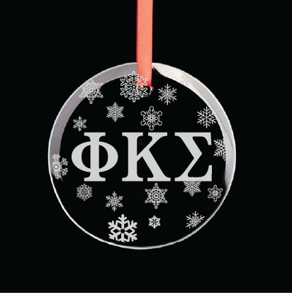 Phi Kappa Sigma Round Multi-Snowflake Ornament