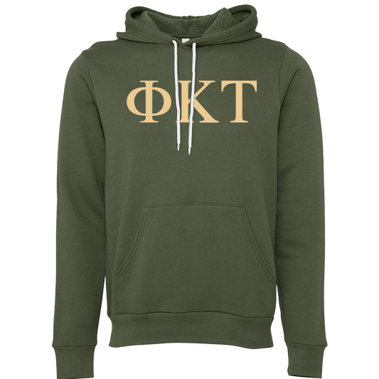 Phi Kappa Tau Embroidered Lettered Hooded Sweatshirts