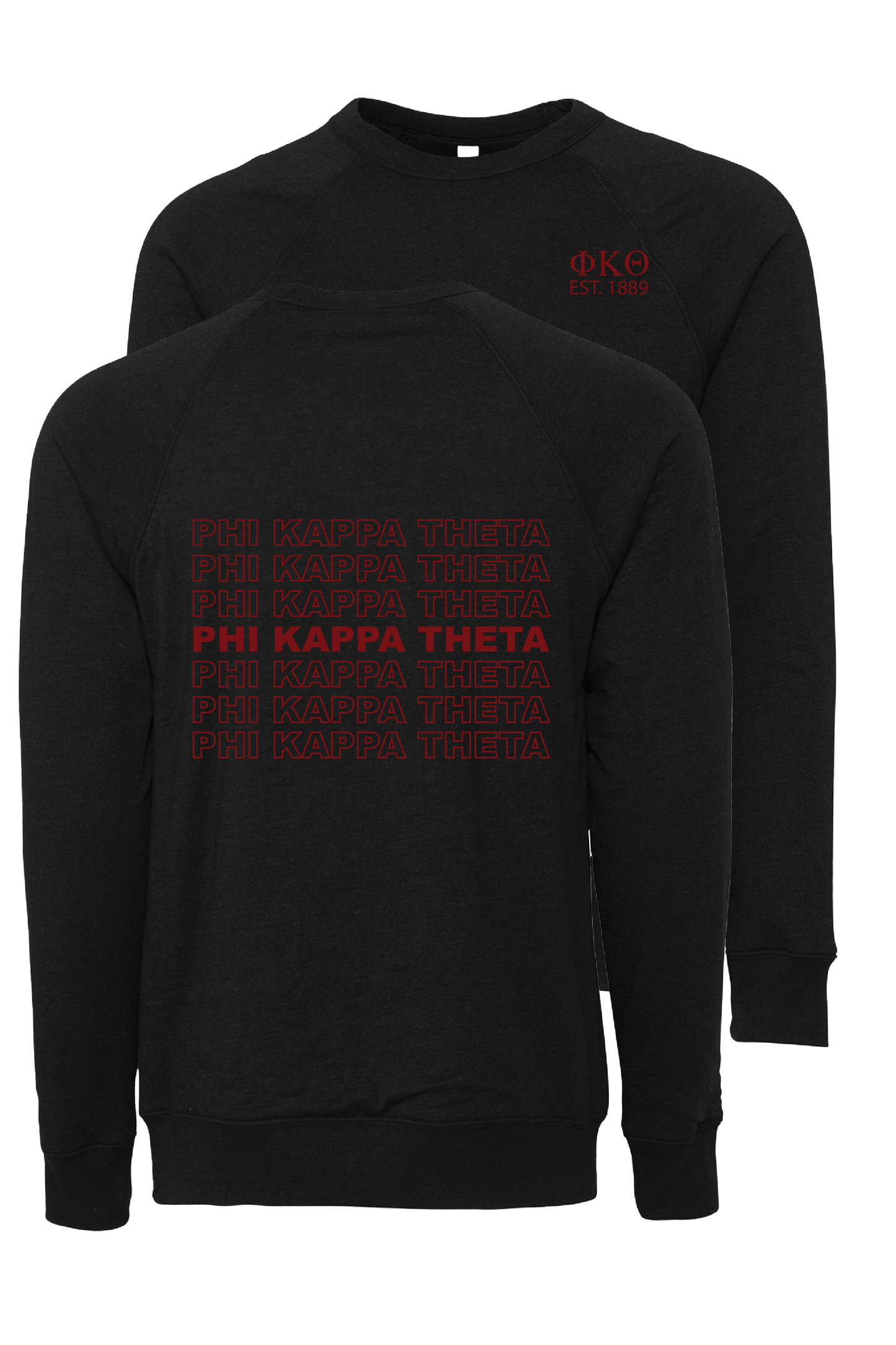 Phi Kappa Theta Repeating Name Crewneck Sweatshirts
