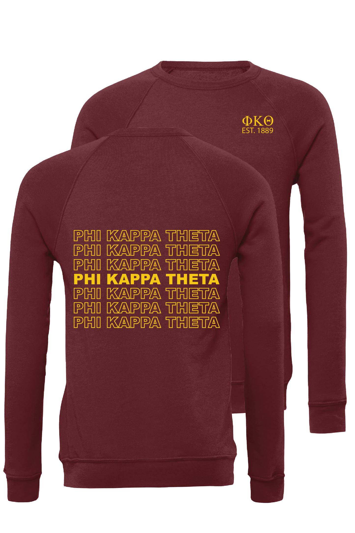 Phi Kappa Theta Repeating Name Crewneck Sweatshirts