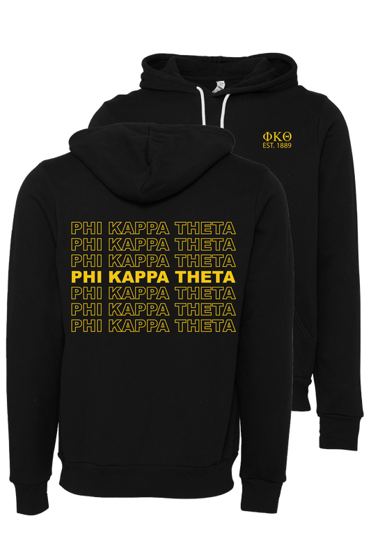 Phi Kappa Theta Repeating Name Hooded Sweatshirts