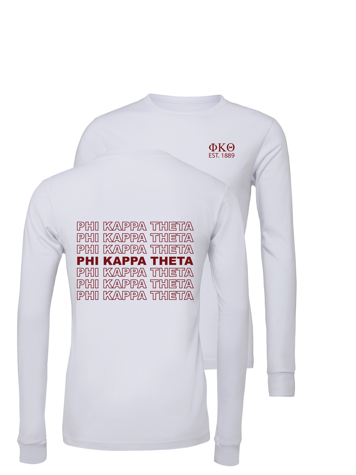 Phi Kappa Theta Repeating Name Long Sleeve T-Shirts