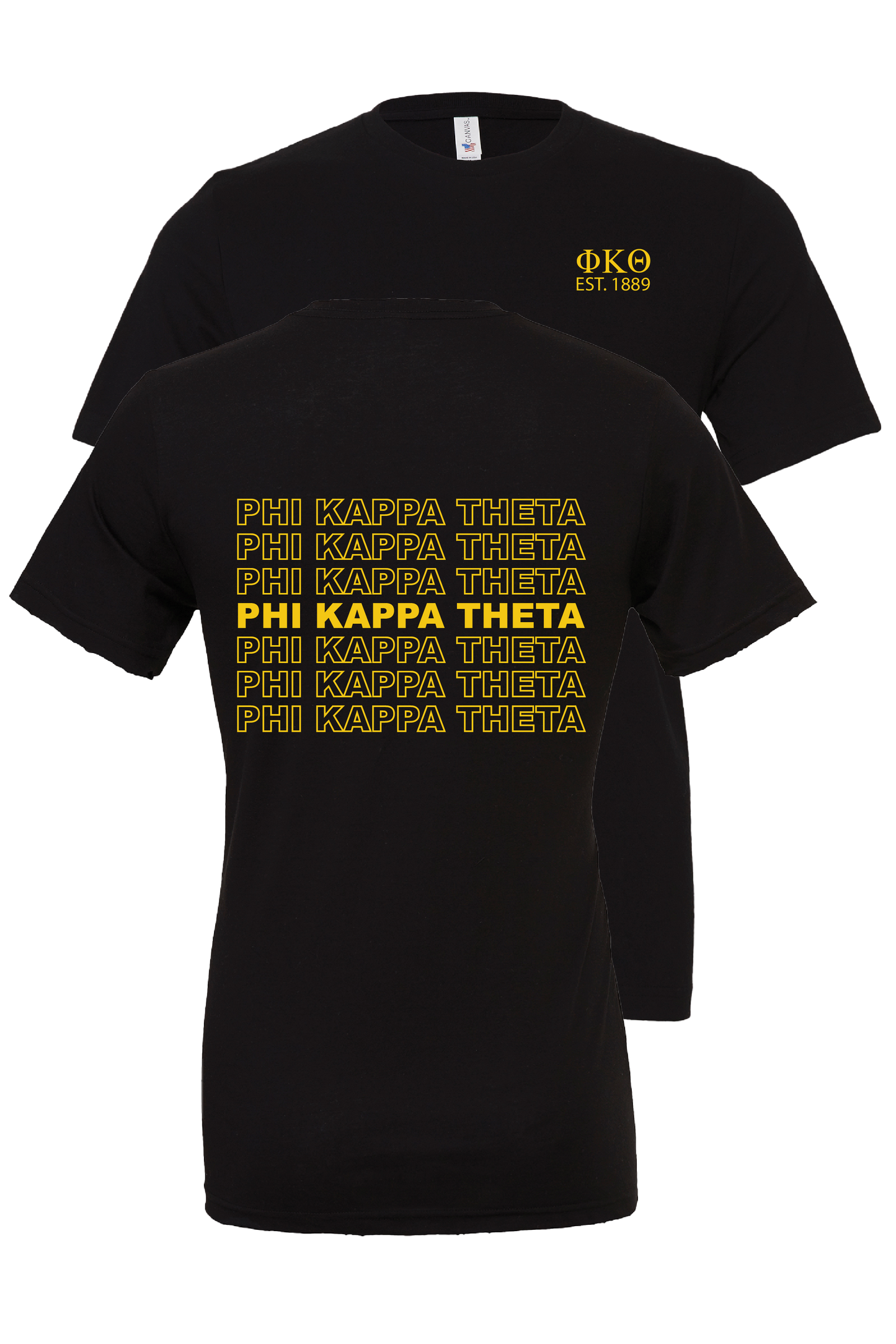Phi Kappa Theta Repeating Name Short Sleeve T-Shirts