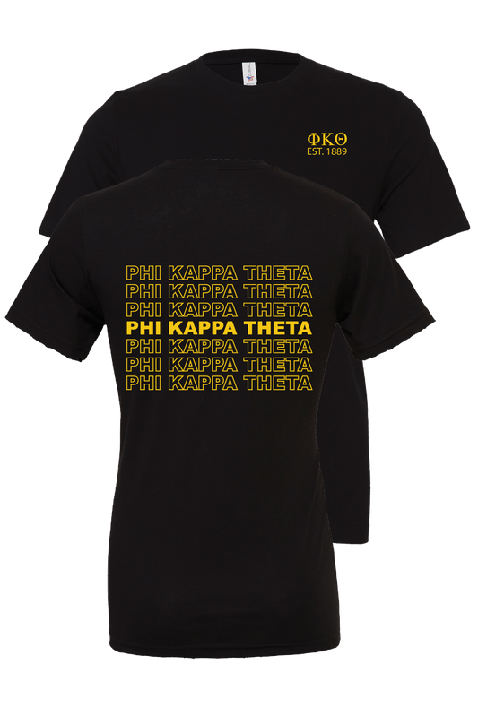 Phi Kappa Theta Repeating Name Short Sleeve T-Shirts