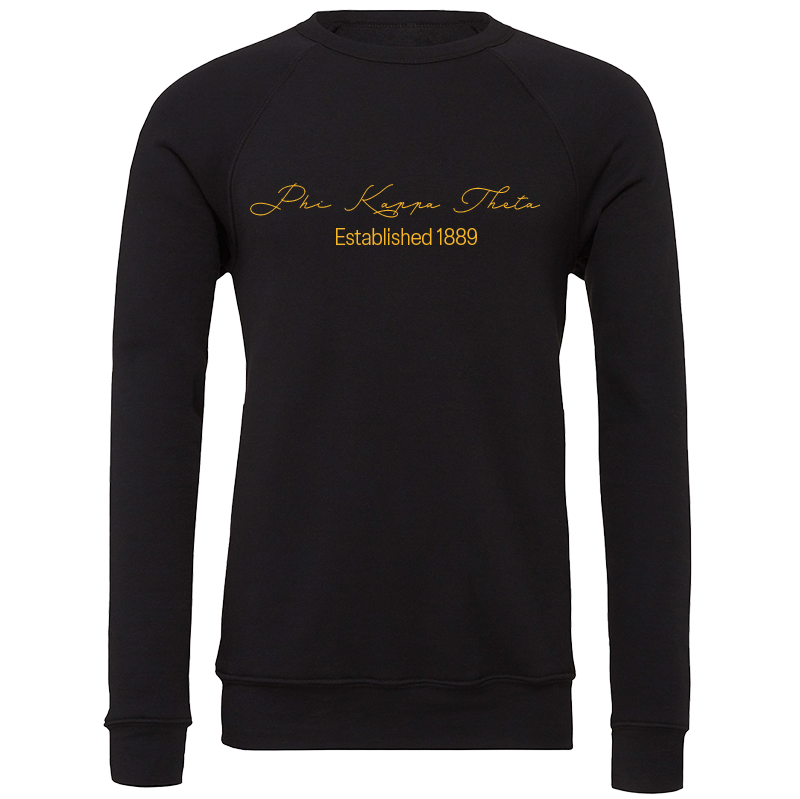 Phi Kappa Theta Embroidered Scripted Name Crewneck Sweatshirts