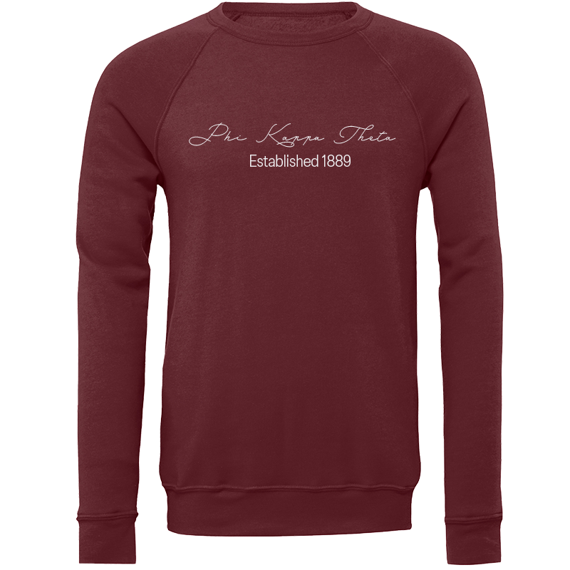 Phi Kappa Theta Embroidered Scripted Name Crewneck Sweatshirts