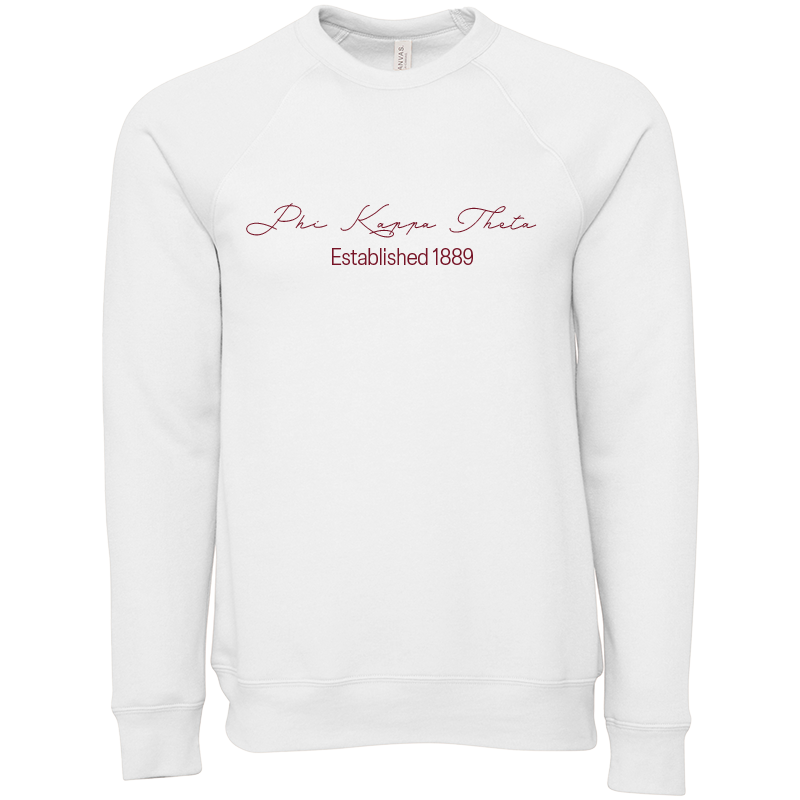 Phi Kappa Theta Embroidered Scripted Name Crewneck Sweatshirts