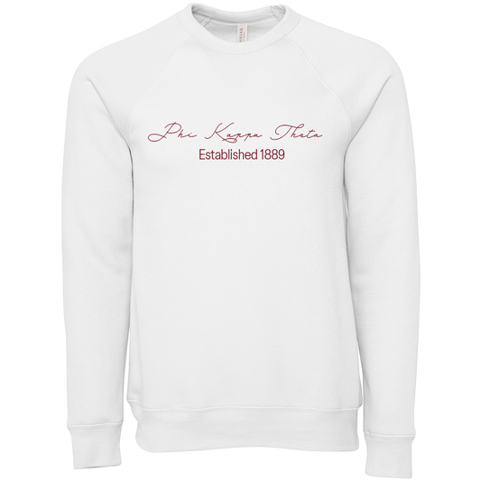 Phi Kappa Theta Embroidered Scripted Name Crewneck Sweatshirts
