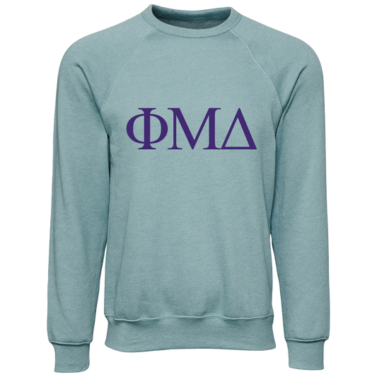 Phi Mu Delta Embroidered Lettered Crewneck Sweatshirts