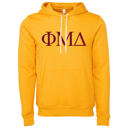 Phi Mu Delta Embroidered Lettered Hooded Sweatshirts