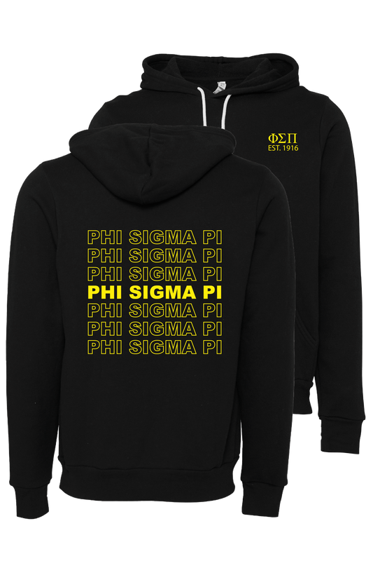 Phi Sigma Pi Repeating Name Hooded Sweatshirts