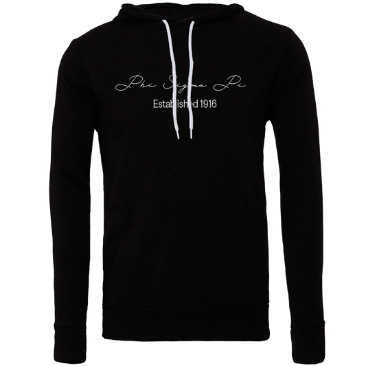 Phi Sigma Pi Embroidered Scripted Name Hooded Sweatshirts