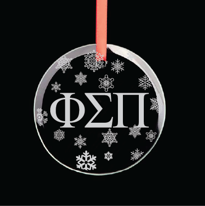 Phi Sigma Pi Round Multi-Snowflake Ornament