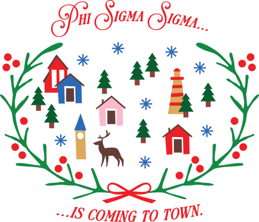 Phi Sigma Sigma Christmas Village Cropped Hoodie