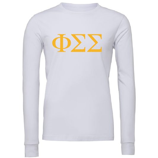 Phi Sigma Sigma Lettered Long Sleeve T-Shirts