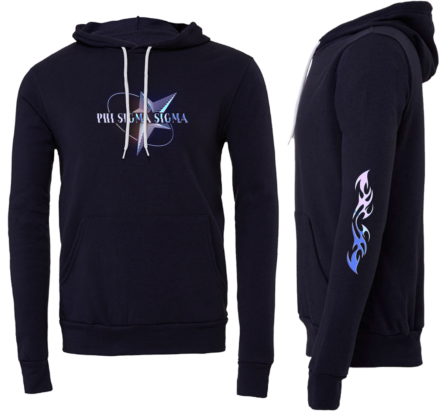 Phi Sigma Sigma Pink Chrome Graphic Hoodie
