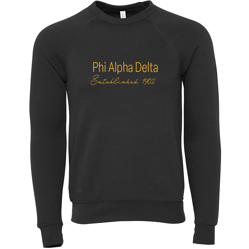 Phi Alpha Delta Embroidered Printed Name Crewneck Sweatshirts