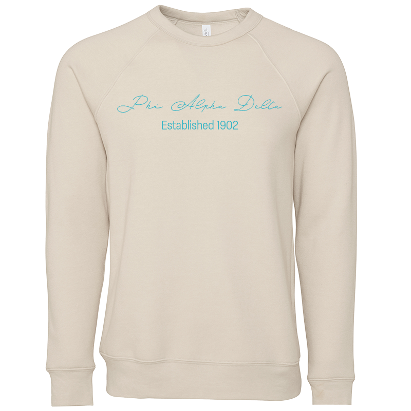 Phi Alpha Delta Embroidered Scripted Name Crewneck Sweatshirts