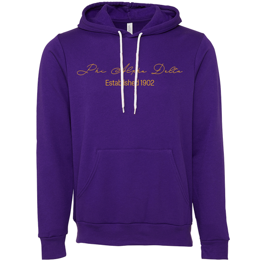 Phi Alpha Delta Embroidered Scripted Name Hooded Sweatshirts