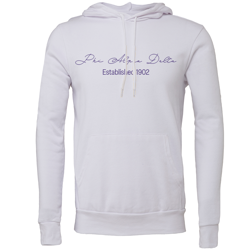 Phi Alpha Delta Embroidered Scripted Name Hooded Sweatshirts