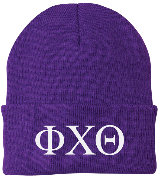 Phi Chi Theta Lettered Beanies