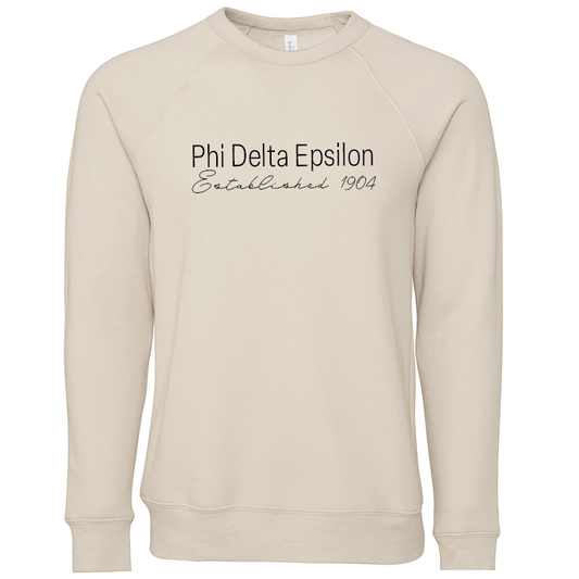 Phi Delta Epsilon Embroidered Printed Name Crewneck Sweatshirts