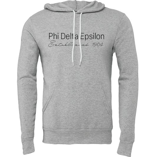 Phi Delta Epsilon Embroidered Printed Name Hooded Sweatshirts