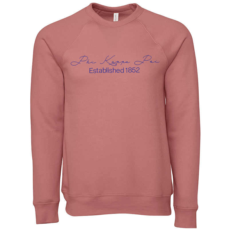 Phi Kappa Psi Embroidered Scripted Name Crewneck Sweatshirts