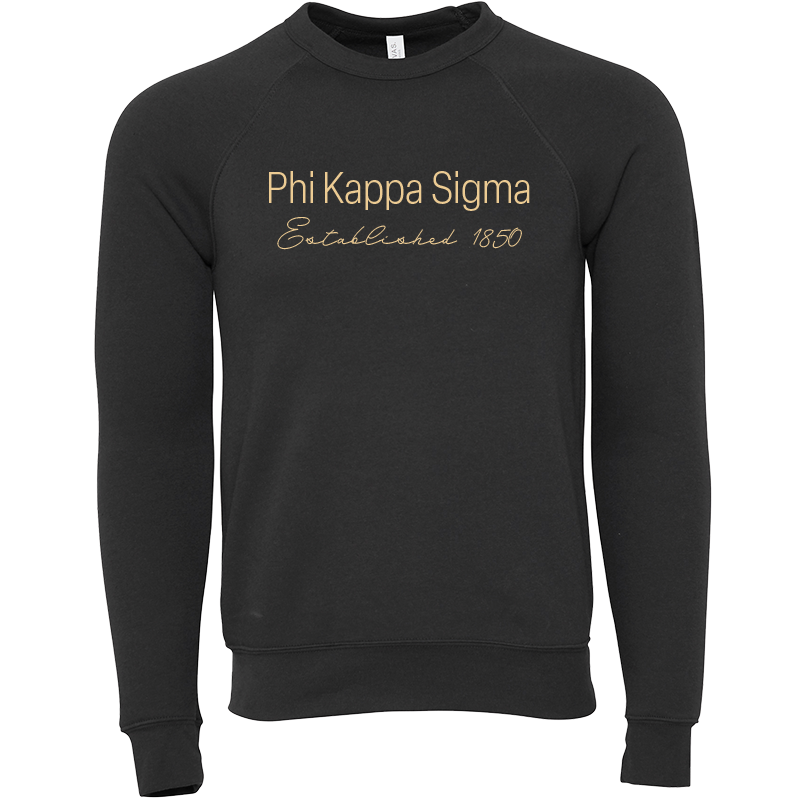 Phi Kappa Sigma Embroidered Printed Name Crewneck Sweatshirts