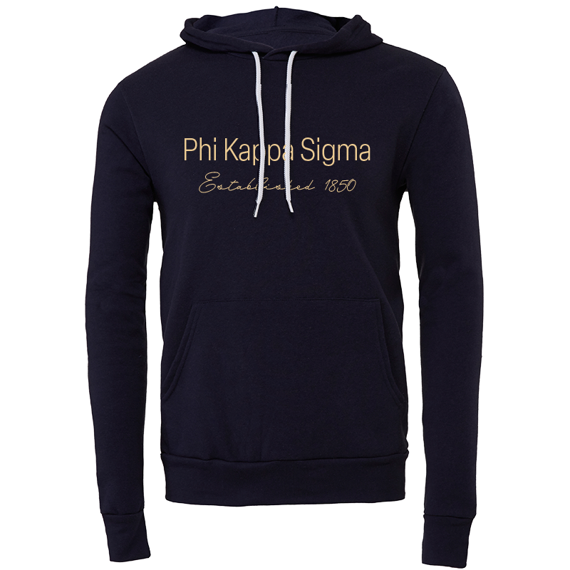 Phi Kappa Sigma Embroidered Printed Name Hooded Sweatshirts