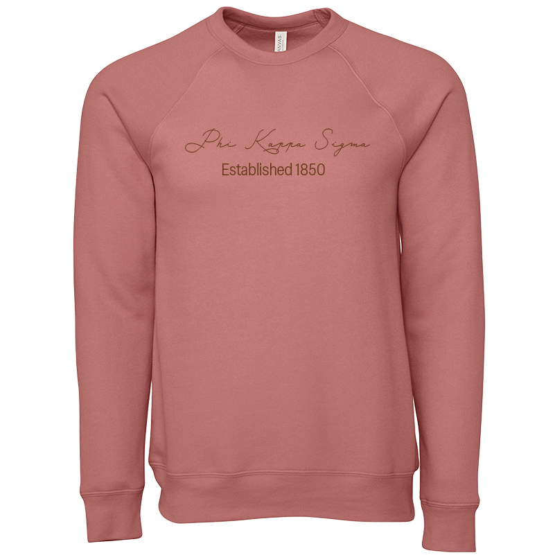 Phi Kappa Sigma Embroidered Scripted Name Crewneck Sweatshirts